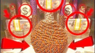 MASSIVE PUMPKIN POKER CHIP TOWER CRASH! HIGH LIMIT COIN PUSHER $100,000,000.00 BUY IN, MEGA JACKPOT!