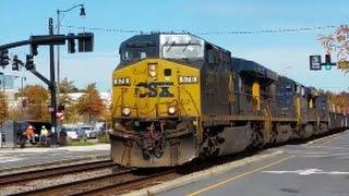 [CSXT]678 GE CW46AH,ES44AH,ES44AH,CW44AC Leads Q401-20 With Long Train Pulling Hard In Fay NC SB