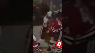 Troy Crowder vs. Bryan Marchment & Mike Peluso. #nhlfights #hockeyfights #chicagoblackhawks