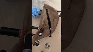Draining seasoning from a Gannaway Pipe Bag