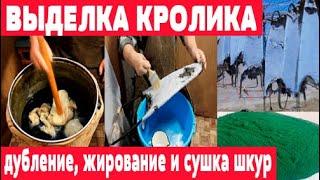 Дубление, жирование и сушка шкур  Выделка кролика  Часть 4