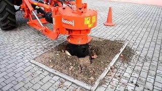 The modern process of uprooting stumps, modern technology at a new level.