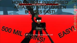 How to Beat Possessed Asta and Witch Queen Bosses Fast! | Black Clover Kingdom Grimshot Roblox