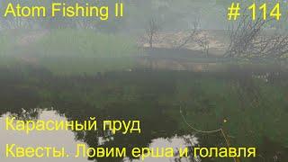 Квесты: ерш и голавль.  Карасиный пруд. # 114.  Прохождение Atom Fishing II