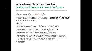 Dynamically add options to select from customer input via JQuery JavaScript