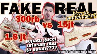 Sepatu Gucci Fake cuma 300an? ANCUR BANGET KUALITASNYA - Real vs Fake Gucci Rhyton Sneaker