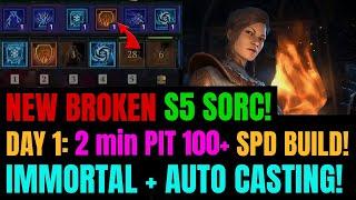 NEW Season 5 BROKEN Sorceress AUTO CASTING Build! | #1 PIT Speed Clear & Boss Killer