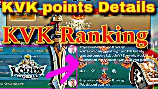LORDS mobile KVK points Details  ||  KVK Ranking Details in video #lordsmobile @LordsMobile