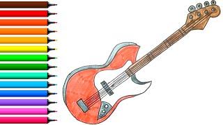 Как нарисовать гитару / draw a guitar / coloring / Раскраска