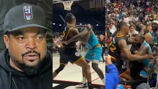 Lance Stephenson and Dwight Howard FIGHT into crowd during Big 3 Game 