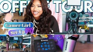 Chic Gamer & Streamer Office Tour | Tech, Setup, and Organization