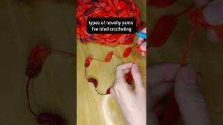 What it looks like to crochet with Novelty Yarn 