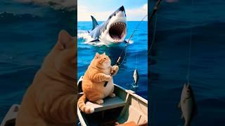 Orange cat betrayed a shark in the se #orangecat #catlover #duet #tiktokvideo