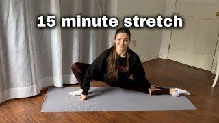 my everyday stretching routine, 15 minute dancer stretch, no equipment, stretches for splits