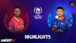 WI vs Nepal 9th ODI World Cup Highlights 2023 | WI vs NEP 9th ODI Highlights | Hotstar | Cricket 22