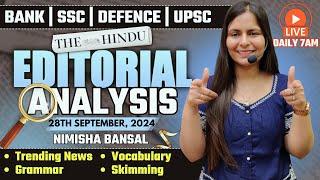 Editorial Analysis | 28th September, 2024 | Vocab, Grammar, Reading, Skimming | Nimisha Bansal