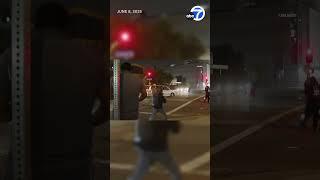 Minivan plows into crowd during Los Angeles protest