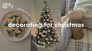 decorate for christmas with me  | christmas vlog, baking cookies, holiday vlog