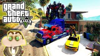 Shinchan and Franklin Stolen Robot Car in  GTA 5 [Hindi] | Shinchan Car Converted Robot in GTA 5