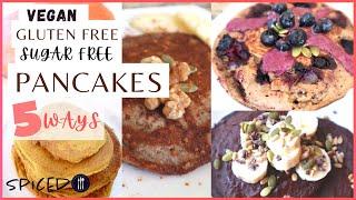 Vegan Gluten Free Sugar Free Pancake Recipe (dairy free, egg free) - gluten free pancakes 5 ways