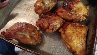 Cooking Oven Barbecue Chicken  &Pork and Chicken Jambalaya and Boiled Blue Crab NeckBones !! Who Dat