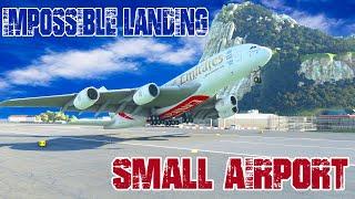 Impossible Landing EMIRATES AIRBUS A380 at Gibraltar Airport MFS2020