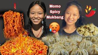 Spicy CurrentBuff Momo Mukbang( Nanda&Vauju )||KTM aunu ko karan yasto