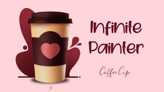 Coffee Cup illustration on Infinite Painter app | #shorts #digitalart