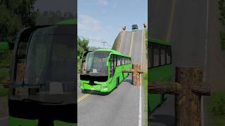 Colourful Buses vs Logs Trap - BeamNG.drive #shorts #beamngdrive #bus