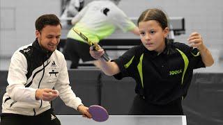 Tischtennis Training mit einer 8 Jährigen