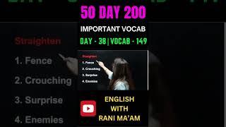 Rani Ma'am's 50-Day 200 Vocab Challenge Begins!  | Day - 38 | Vocab - 149 |  #vocabulary
