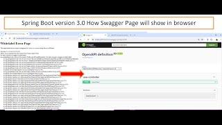 Spring boot 3.0 - Swagger UI | Spring OpenAPI Documentation | Whitelabel error page #springboot