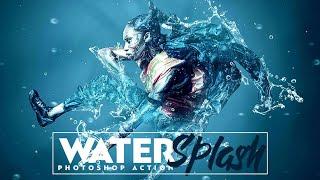 Water Splash Photoshop Action | Amazing Artistic Photoshop Actions Bundle | Artixty