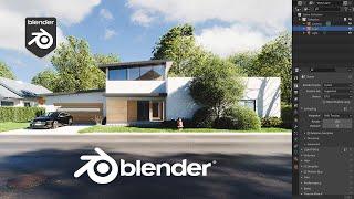 Realistic Exterior Archviz In Blender | Beginner Architecture tutorial