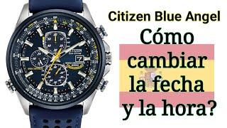 Cómo configurar la hora y la fecha Citizen Eco Drive (Edición Blue Angels) Radio Controlado H800