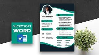 CV Template Word DOWNLOAD FREE ⬇ (2023)  - Blue Resume Design with Icons  DOCX 