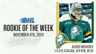 Knights' Aleksei Medvedev named OHL Rookie of the Week