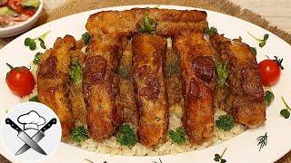 Свиные ребрышки томлёные в луке. Просто и очень вкусно!