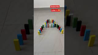 Letter A | Domino Tricks |Domino Falling #shorts #viral