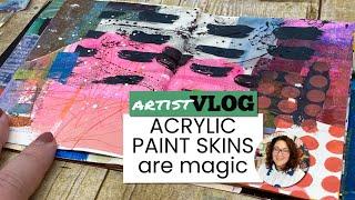 Acrylic Paint Skins are Magic You Make: Julie's Art Vlog 58