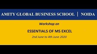 Workshop on Essentials of MS Excel organized by AGBS Noida