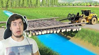 СТРОИМ МОСТ ИЗ ДЕРЕВА - FARMING SIMULATOR 19