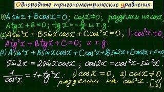 Однородные тригонометрические уравнения. Тригонометрия-20