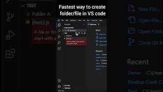 Fastest way to create a file/folder in VS code editor