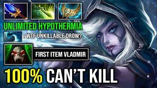 WTF 100% UNKILLABLE DROW First Item Vladmir's Offering Unlimited Hypothermia Crit Dota 2