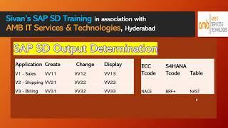 SAP SD Sales Order Output Determination VV11 NACE NAST | Sivan's SAP SD Training