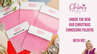 Chloes Creative Cards 8x8 Christmas Embossing Folder Unboxing