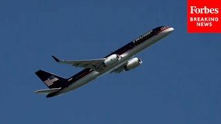 JUST IN: Trump Force One Does A Flyover Above The Rally Crowd In Butler, Pennsylvania