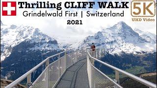 Thrilling CLIFF WALK at GRINDELWALD FIRST, Switzerland | 5K/ 4K 60fps Video