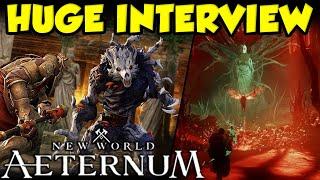 NEW WORLD AETERNUM INTERVIEW! NEW GAMEPLAY DETAILS ABOUT NEW WORLD AETERNUM RELEASE!